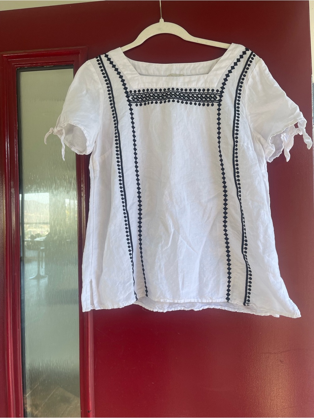 Talbots SQUARE-NECK EMBROIDERED LINEN
TOP